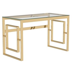 !nspire 24-in Gold Contemporary Glass and Stainless Steel Writing Desk