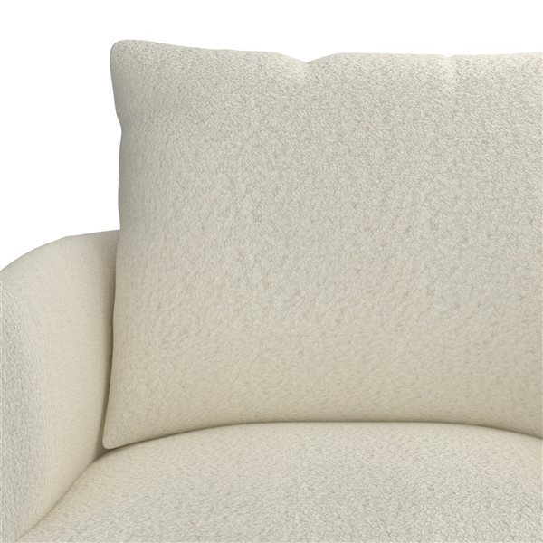 Chaise d'appoint moderne en tissu bouclé par !nspire, crème