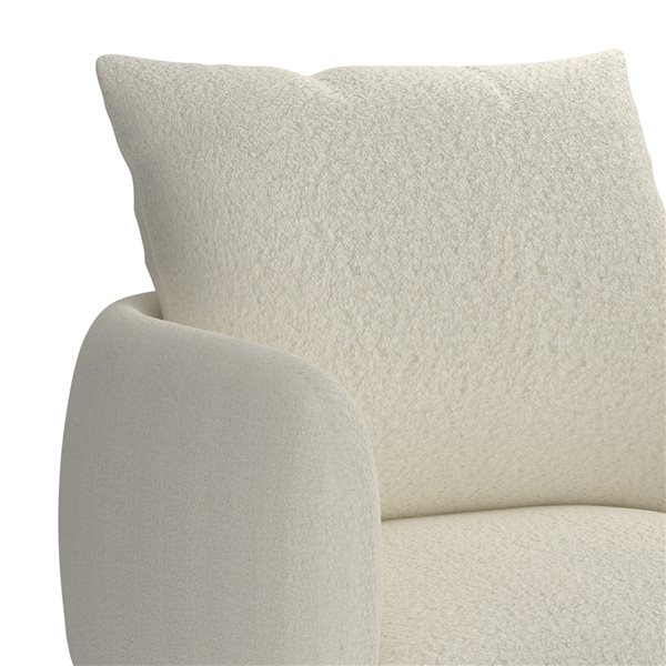 Chaise d'appoint moderne en tissu bouclé par !nspire, crème