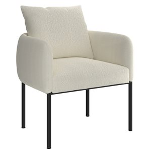 !nspire Modern Bouclé Fabric Accent Chair in Cream