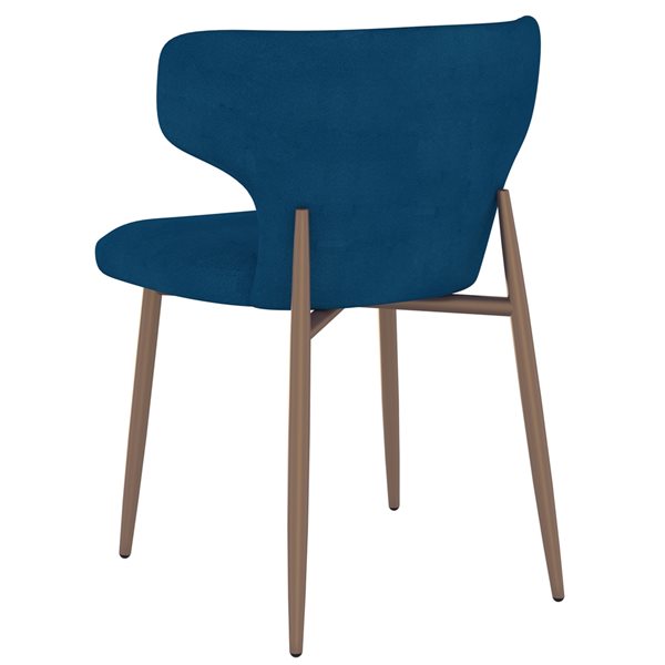 !nspire Blue Contemporary Velvet Upholstered Parsons Chair with Metal