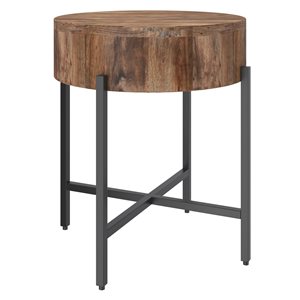 !nspire Natural Contemporary Solid Wood Round End Table