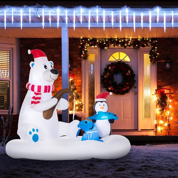 Outsunny 6-ft Inflatable Christmas Polar Bear with LED