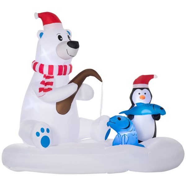 Outsunny 6-ft Inflatable Christmas Polar Bear with LED