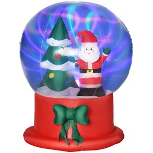 Outsunny 5-ft Inflatable Christmas Santa Claus and Christmas Tree in Crystal Ball