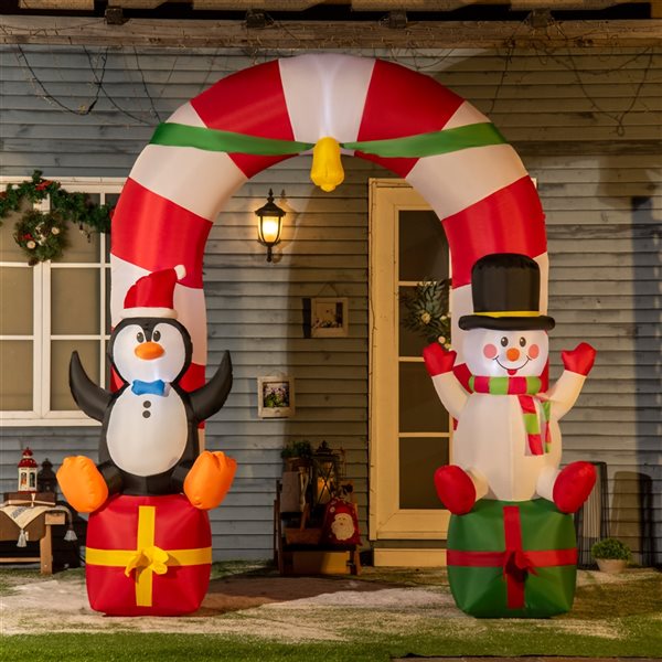 Outsunny 9-ft Inflatable Christmas Candy Archway with LED