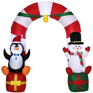 Outsunny 9-ft Inflatable Christmas Candy Archway with LED