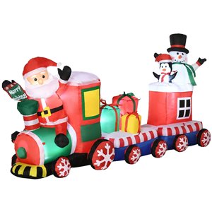 Outsunny 8-ft Inflatable Christmas Train with Santa Claus