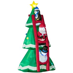 Outsunny 8-ft Inflatable Christmas Tree with Santa Claus