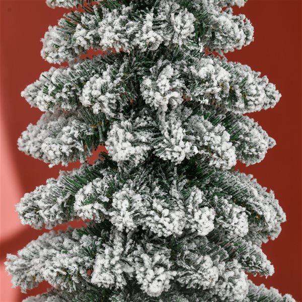 Arbre de Noël artificiel mince de 6 pi avec flocons de neige par HOMCOM