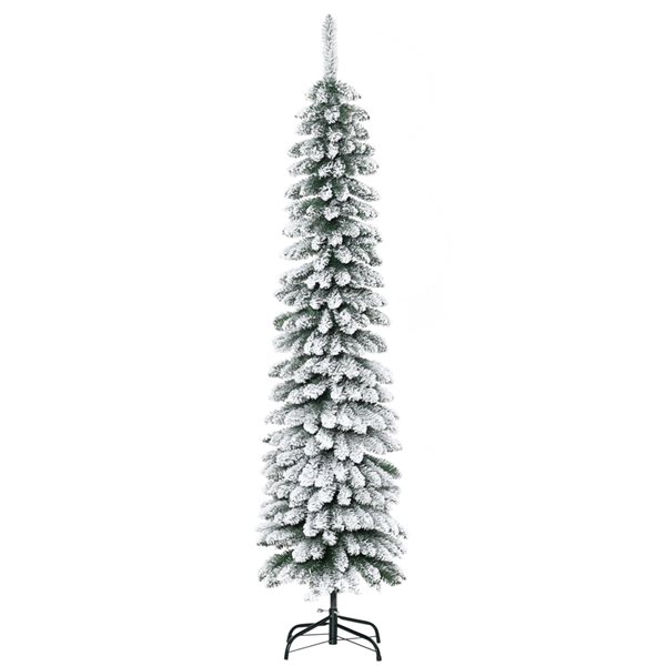 Arbre de Noël artificiel mince de 6 pi avec flocons de neige par HOMCOM