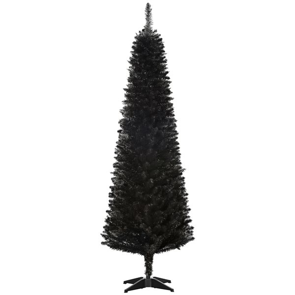 Arbre de Noël artificiel mince de 6 pi noir par HOMCOM