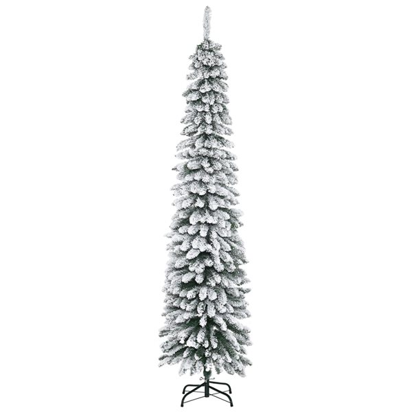 HOMCOM 7-ft Snow-Flocked Artificial Slim Christmas Tree Holiday Home Décor