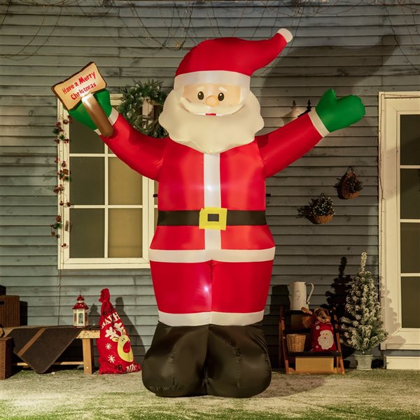 Outsunny 8-ft Inflatable Christmas Santa Claus with LED