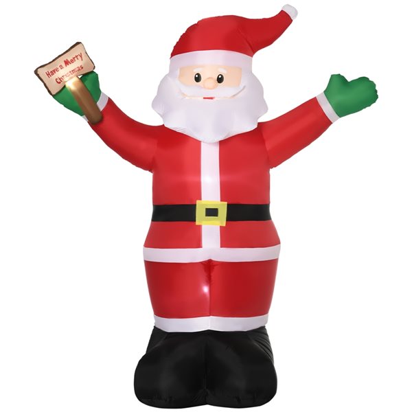 Outsunny 8-ft Inflatable Christmas Santa Claus with LED