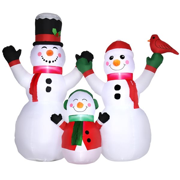 Bonhomme de neige gonflable extérieur de 8 pi par Outsunny