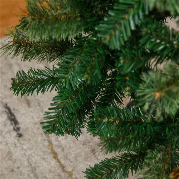 HOMCOM 7.5-ft Artificial Slim Christmas Tree with Pine Cones