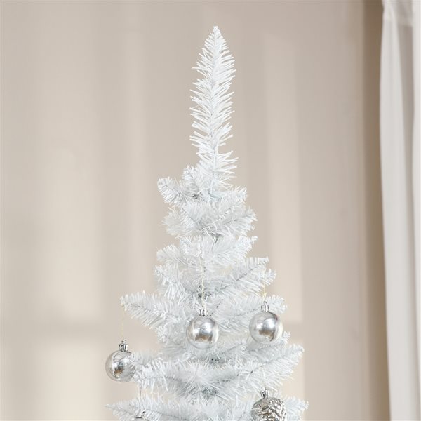 HOMCOM 7-ft Slim Artificial Christmas Tree - White