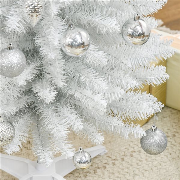 HOMCOM 7-ft Slim Artificial Christmas Tree - White