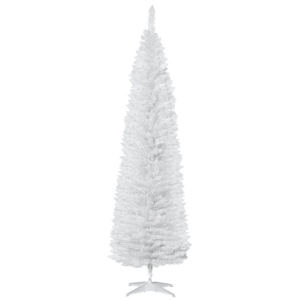 HOMCOM 7-ft Slim Artificial Christmas Tree - White