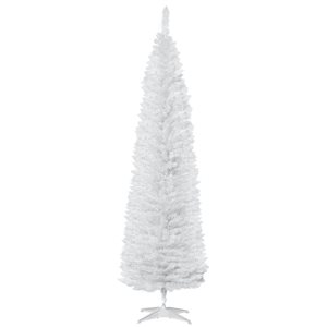 HOMCOM 7-ft Slim Artificial Christmas Tree - White