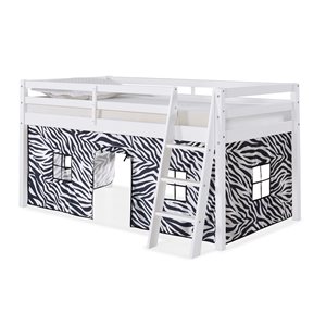 Alaterre Roxy White and Zebra Toddler Bed with Tent