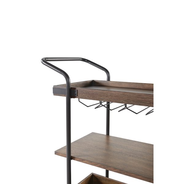 Alaterre Brown Wood Base with Wood Top Kitchen Cart (32in x 16in x 38