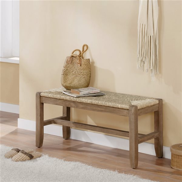 Alaterre Newport Rustic Brown Accent Bench