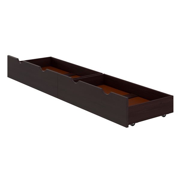 Alaterre Espresso Composite Wood Wheeled Underbed Storage Drawers - Set of 2