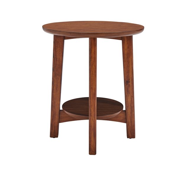 Alaterre Monterey Warm Chestnut Wood Round End Table