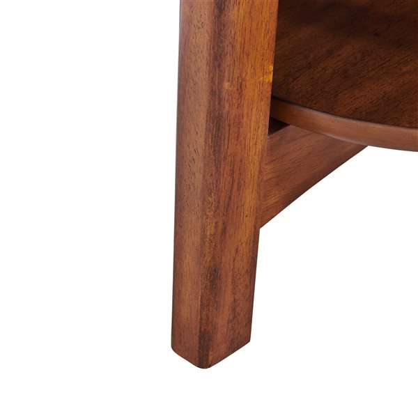 Alaterre Monterey Warm Chestnut Wood Round End Table