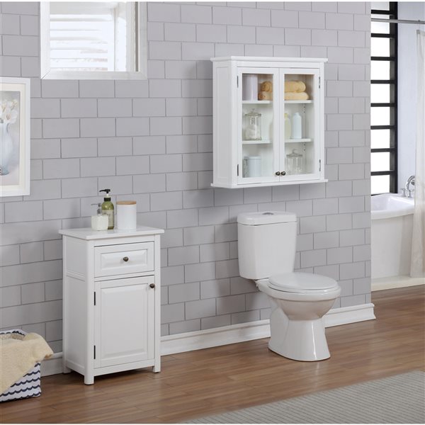 Alaterre Dorset 27-in W x 29-in H x 9-in D White Bathroom Wall Cabinet