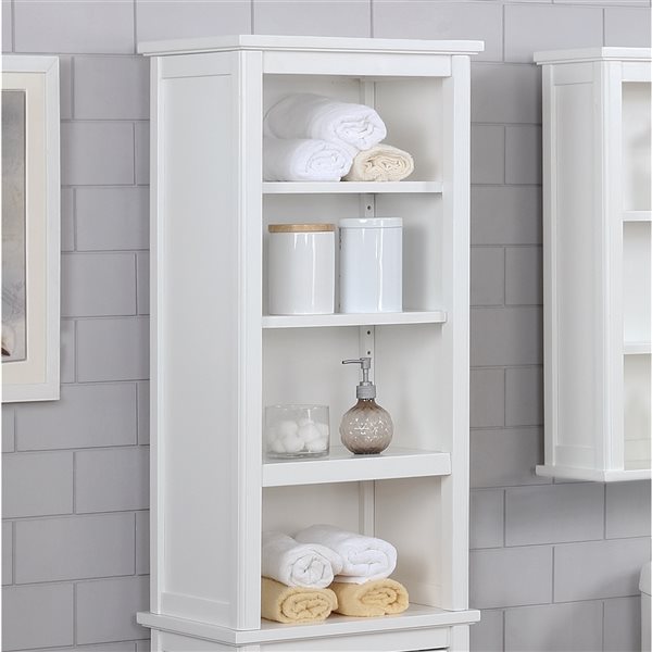 Alaterre Dorset White 3-Tier Wood Freestanding Bathroom Shelf ANVA78WH ...