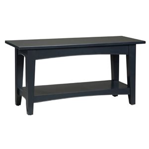 Alaterre Shaker Cottage Rustic Charcoal Grey Accent Bench