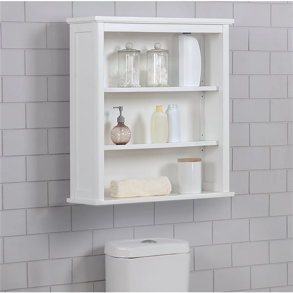 Alaterre Dorset 27-in W x 29-in H x 9-in D White Bathroom Wall Cabinet