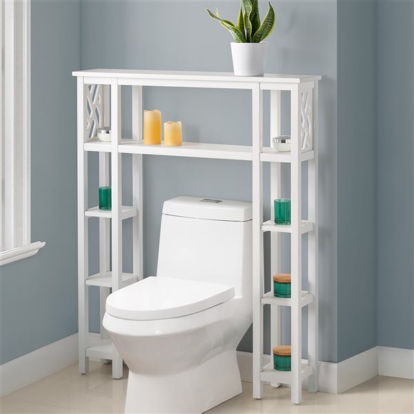 Alaterre Coventry 39in W x 48in H x 8in D White Wood Over the Toilet