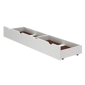 Alaterre White Composite Wood Wheeled Underbed Storage Drawers - Set of 2