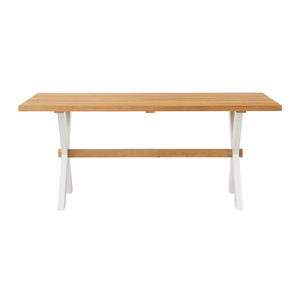 Alaterre Chelsea Warm Cherry 30-in H Rectangular Table, Wood with White Wood Base