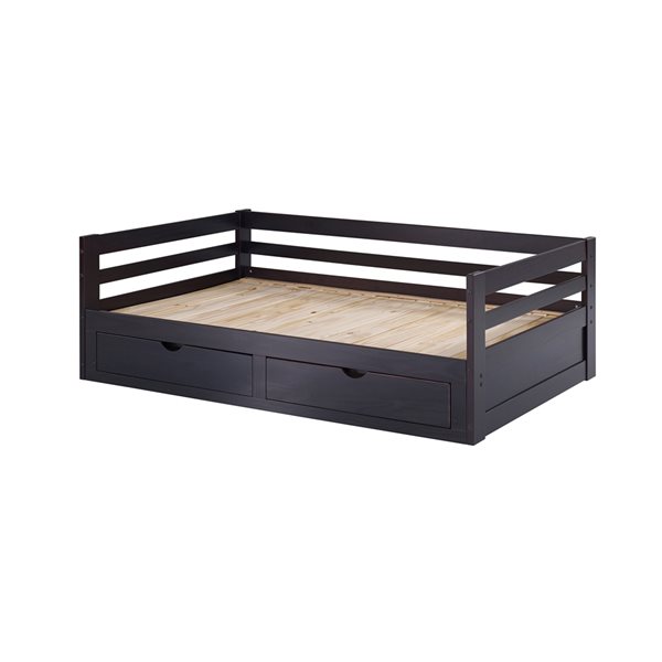 Alaterre Jasper Espresso Twin Extendable Day Bed with Integrated ...