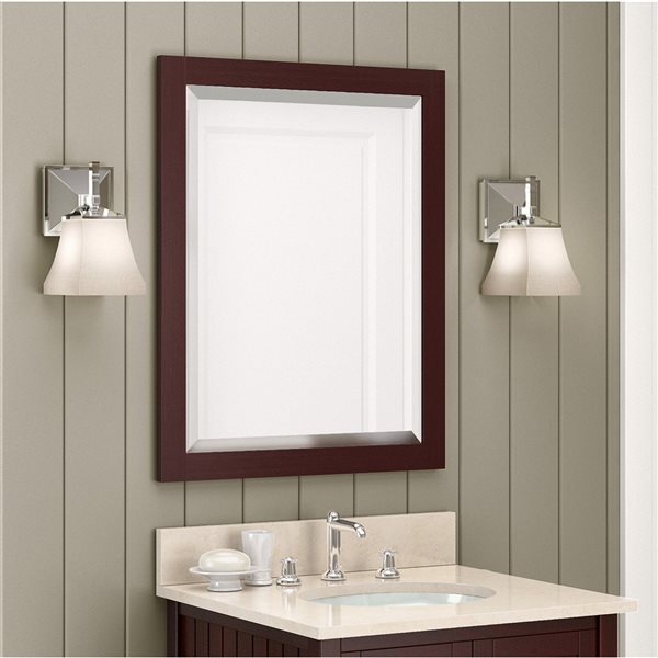 Alaterre 24-in Brown Rectangular Bathroom Mirror