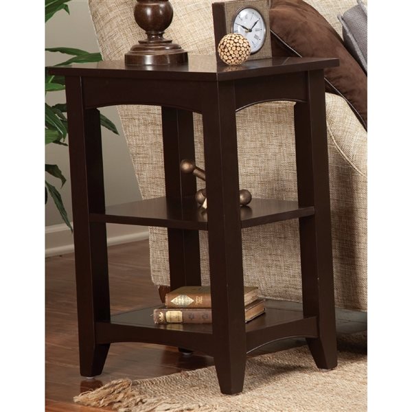 Alaterre Shaker Cottage Chocolate Wood Rectangular End Table ASCA02CL RONA