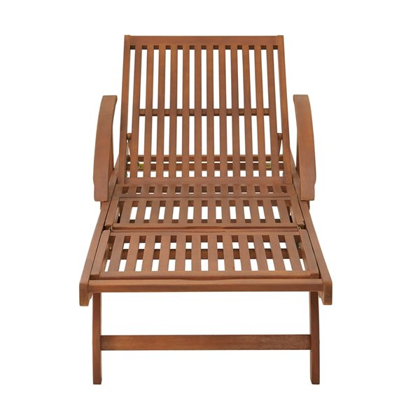 Alaterre Caspian Stationary Natural Wood Lounge Chairs with Slat Seat - Set of 2