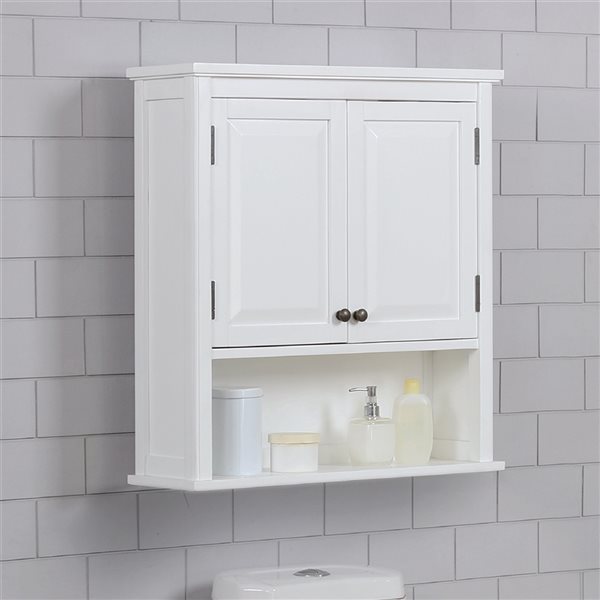 Alaterre Dorset 27-in W x 38-in H x 9-in D White Bathroom Wall Cabinet