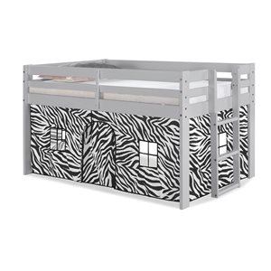 Alaterre Jasper Dove Grey and Zebra Toddler Bed with Tent