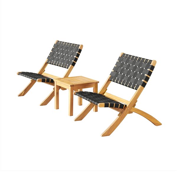 Alaterre Barre Wood Frame Patio Conversation Set - 3-Piece
