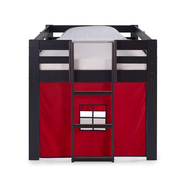 Alaterre Jasper Espresso, Red and Blue Toddler Bed with Tent