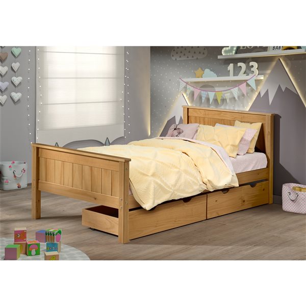 Alaterre Harmony Cinnamon Twin Platform Bed with Integrated Storage