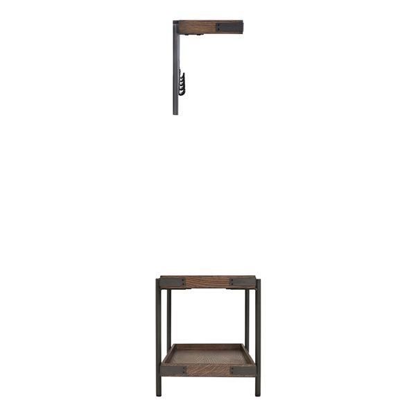 Alaterre Kyra Rustic Brown 5-Hook Hook Rack with Shelf and Bench