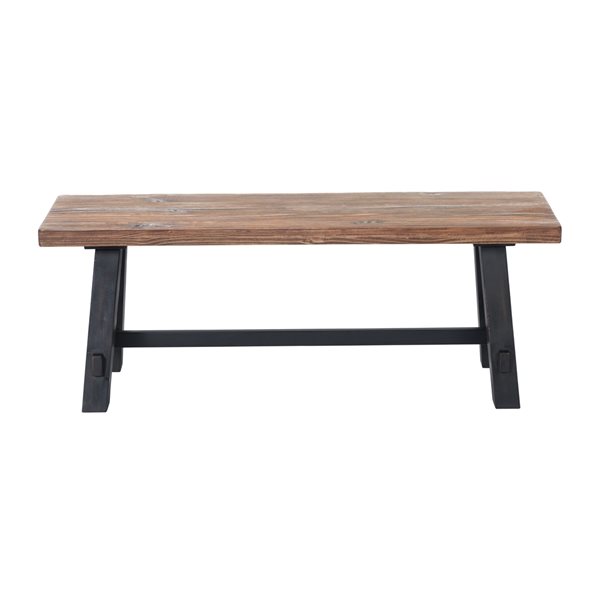 Alaterre Adam Rustic Natural 5-Hook Hook Rack with Shelf and Bench