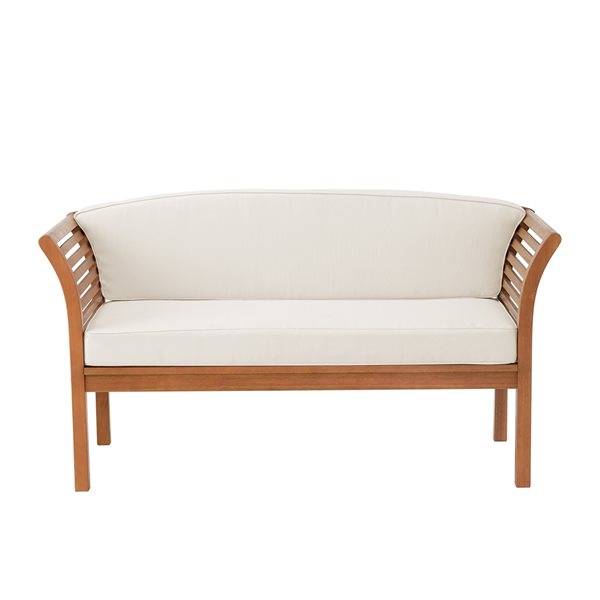 Alaterre Stamford 57-in W x 31-in L Natural Wood Outdoor Bench